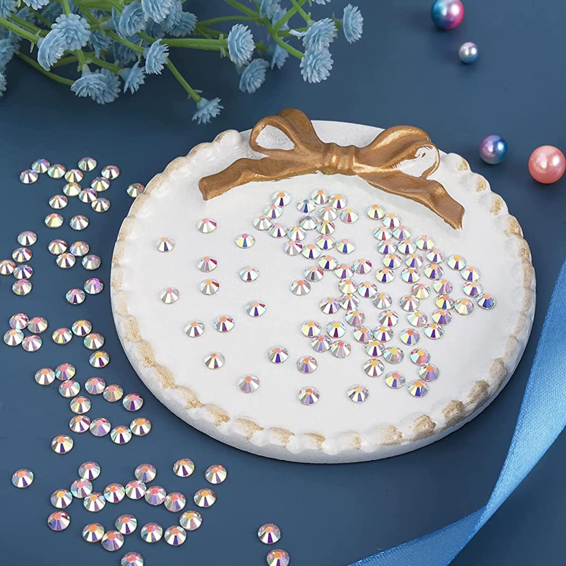 HASTHIP Nail Art Rhinestones Kit for Manicure and DIY Crafts with 3928 pcs Crystals | Includes Glue Tweezer Pen and Brushes