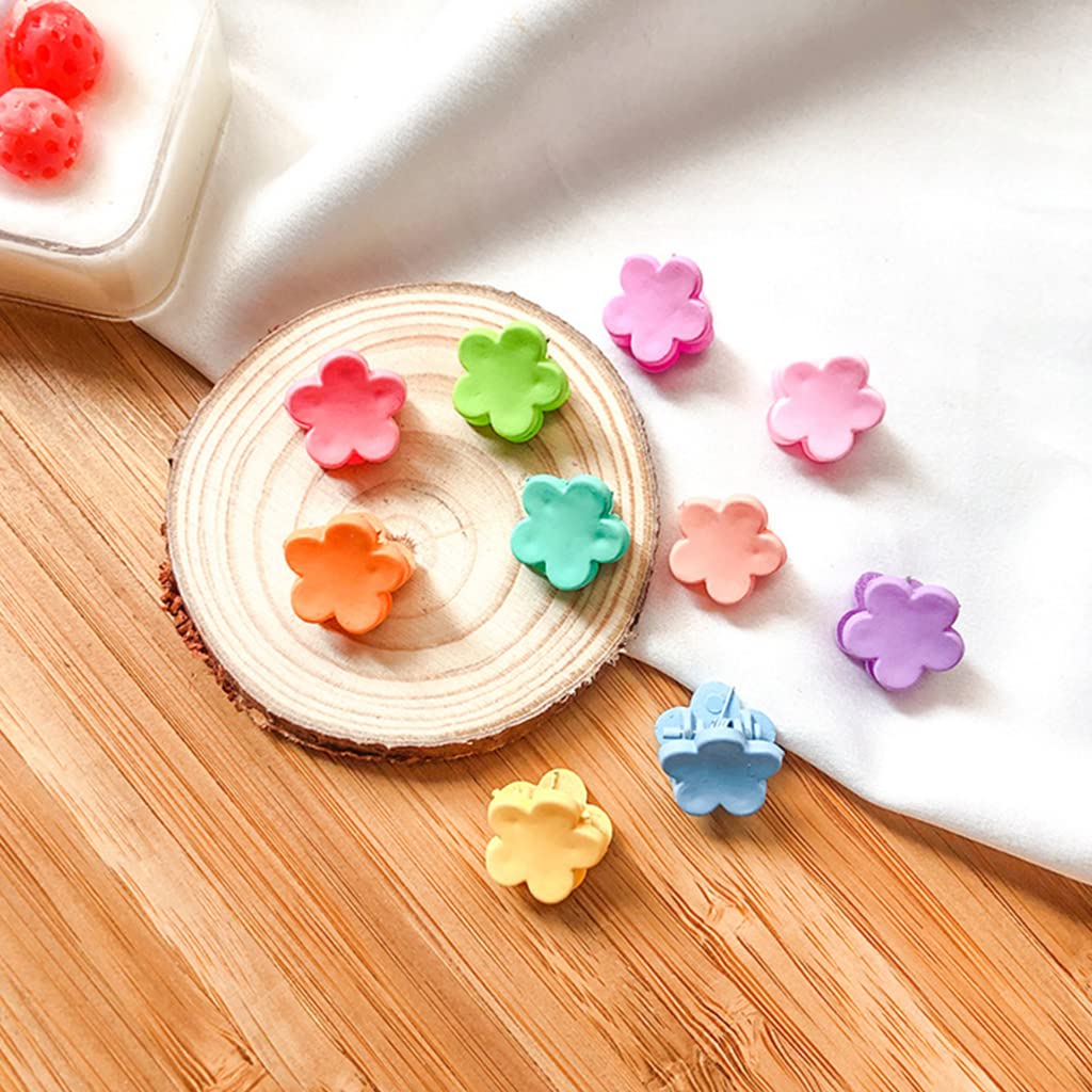 ZIBUYU Mini Hair Clip for Girl 50pcs Flower Hair Claw Clips Color Hair Claw Clips for Girls Cute Hair Claw Clips for Girl Women Hair Accessories Hair Dressing for Girls Teens