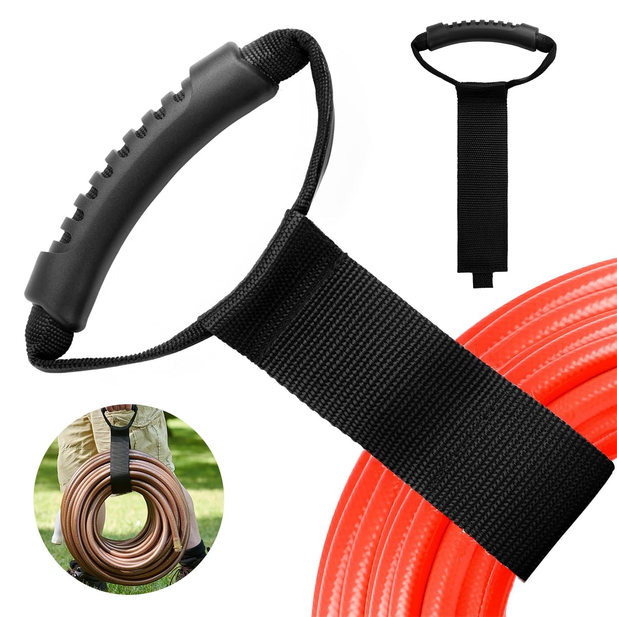Serplex Hook and Loop Cord Carrying Strap for Hoses and Cables with Ergonomic Grip | Heavy-Duty Nylon Webbing Handle