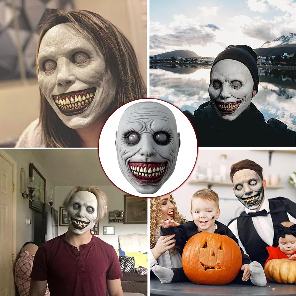 Fancyku Scary Halloween Mask for Adults with 3D Sculpted Latex and Elastic Fit | Creepy Horror Design