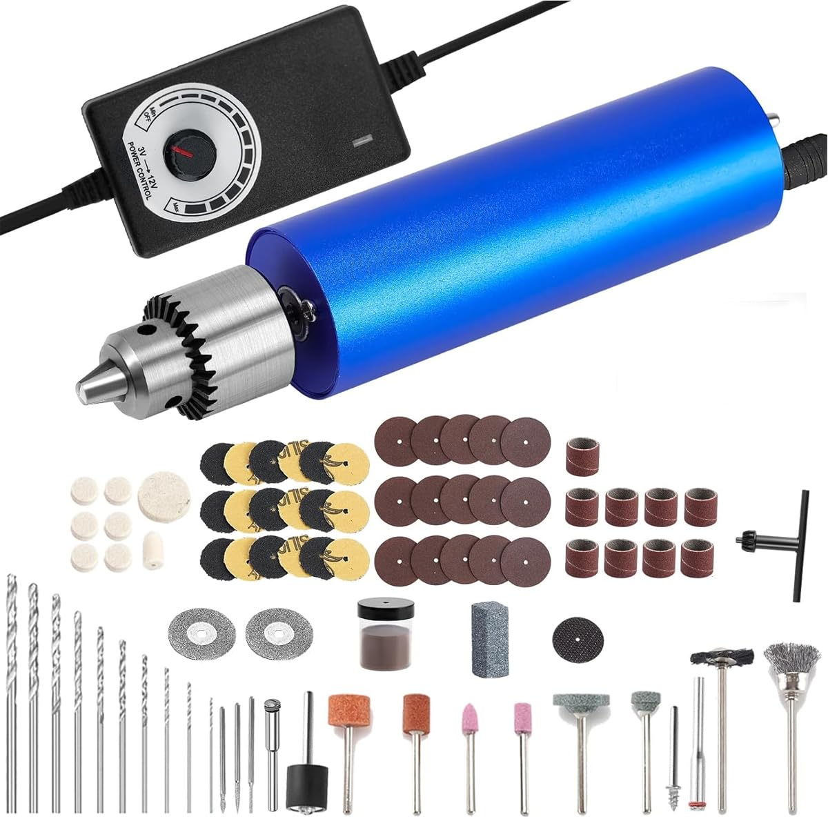 Serplex Mini Electric Drill for Crafts with 105 Accessories and Stepless Speed Control | Portable Tool for Resin and Jewelry Making