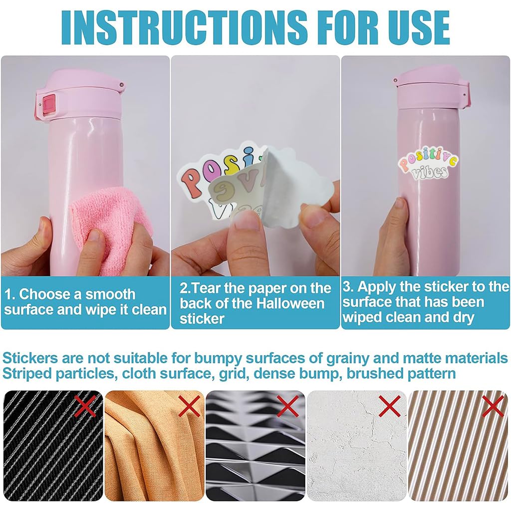 HASTHIP Motivational Stickers for Water Bottles and Laptops featuring 100 Vinyl Waterproof Designs | Pink Aesthetic for Journals and Scrapbooks