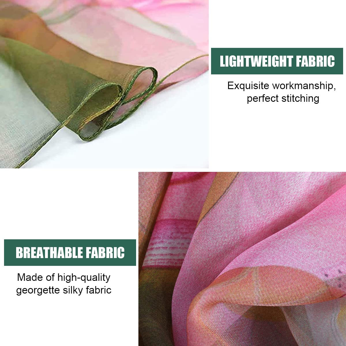 PALAY Lotus Print Scarf for Women 63x20 in with Soft Georgette Fabric | Elegant Shawl Wrap