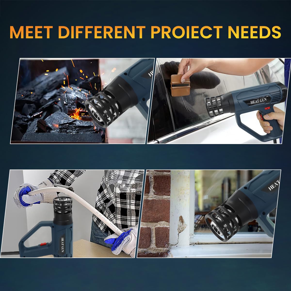 Serplex Heat Gun for DIY Crafts with LCD Temperature Control and Dual Wire 2500W Power