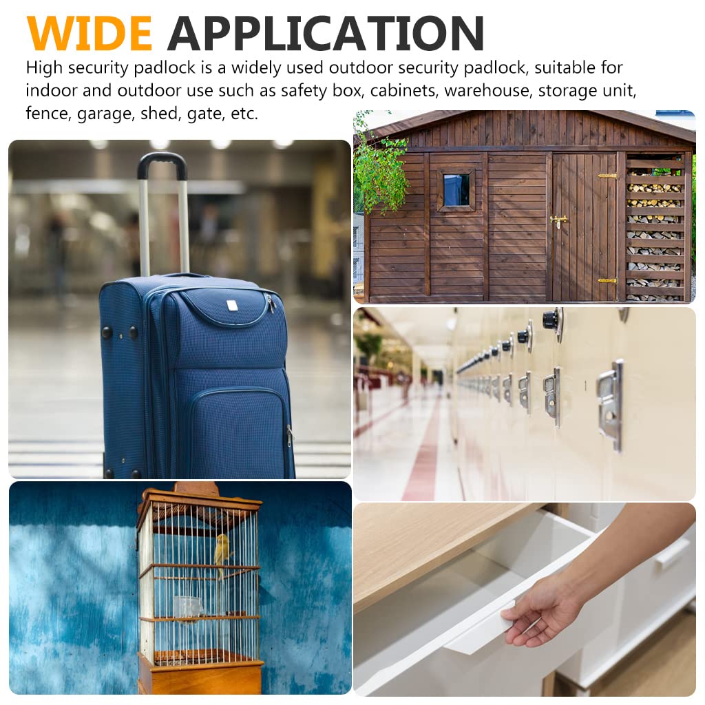 HASTHIP Heavy Duty Mini Padlock for Suitcase and Cabinet with Copper Lock Core and 3 Keys