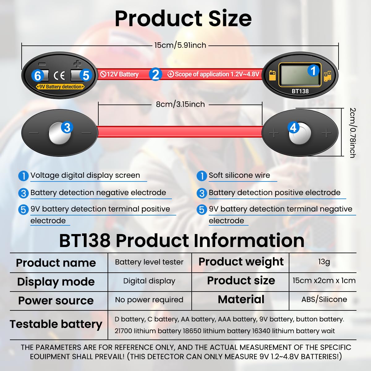 Serplex Magnetic Battery Tester with LCD Display for AA C D 9V | 1.2–4.8V Detection