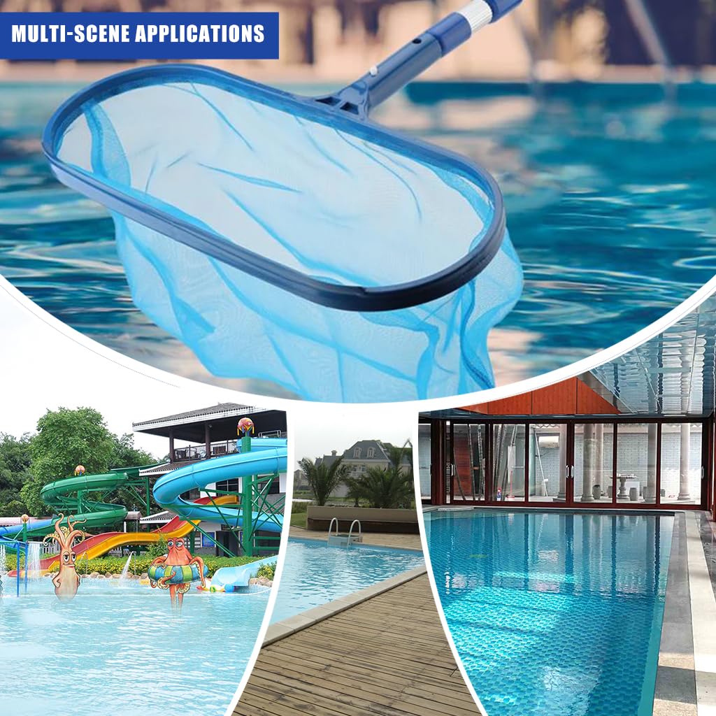 HASTHIP Swimming Pool Cleaning Net for Home with 44–105cm Retractable Handle | Aluminum and Polypropylene Mesh Leaf Skimmer