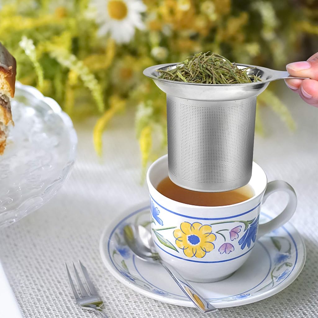 ZIBUYU® Tea Strainer for Kitchen Utensils Stainless Steel Tea Stainer Food Grade Coffee Filter Fine Tea Mesh Strainer for Teapots Cups 1 X 3