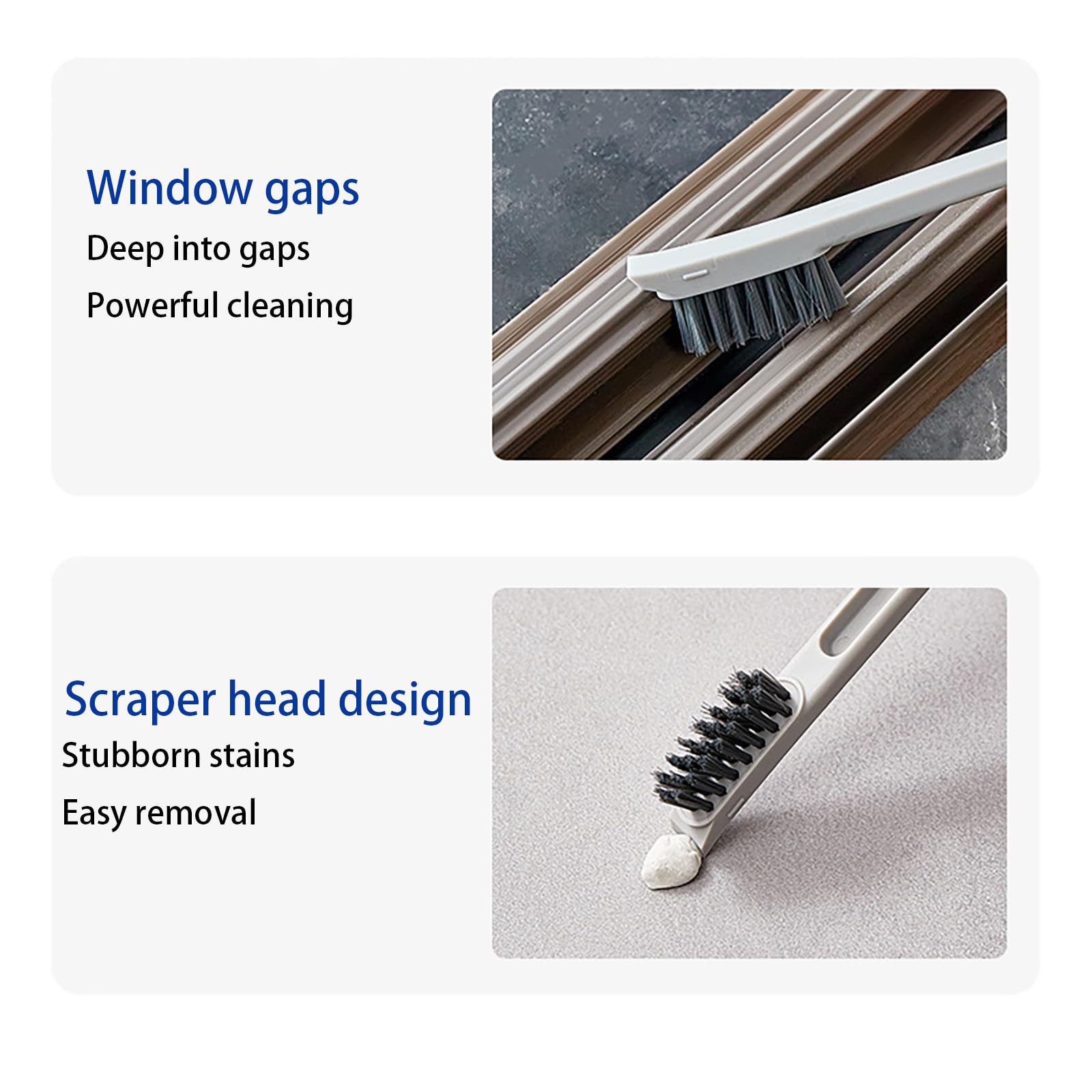 HASTHIP Glass Cleaning Wiper for Windows and Mirrors featuring DualSided Design with Ergonomic Handle | BlueWhite 4in1 Set for Home Office & Car
