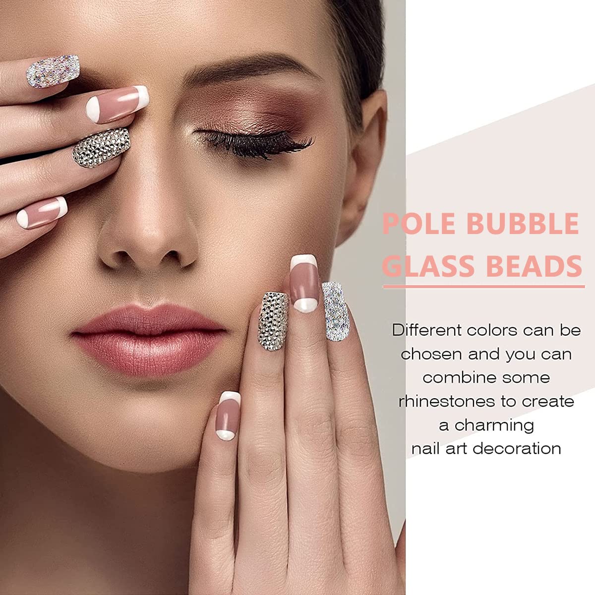 MAYCREATE Caviar Beads Nail Crystals for 3D Nail Art with 0.6–0.8mm Glass Pixie Beads | 4 Colors