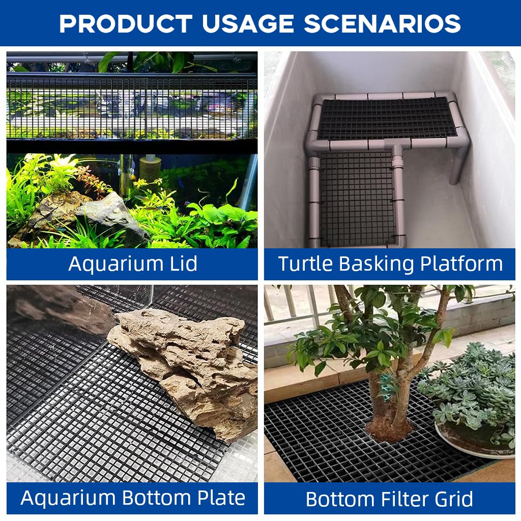 Qpets Fish Tank Divider Kit for Aquariums with Mesh Screen and Suction Cups 12PCS 30x30cm