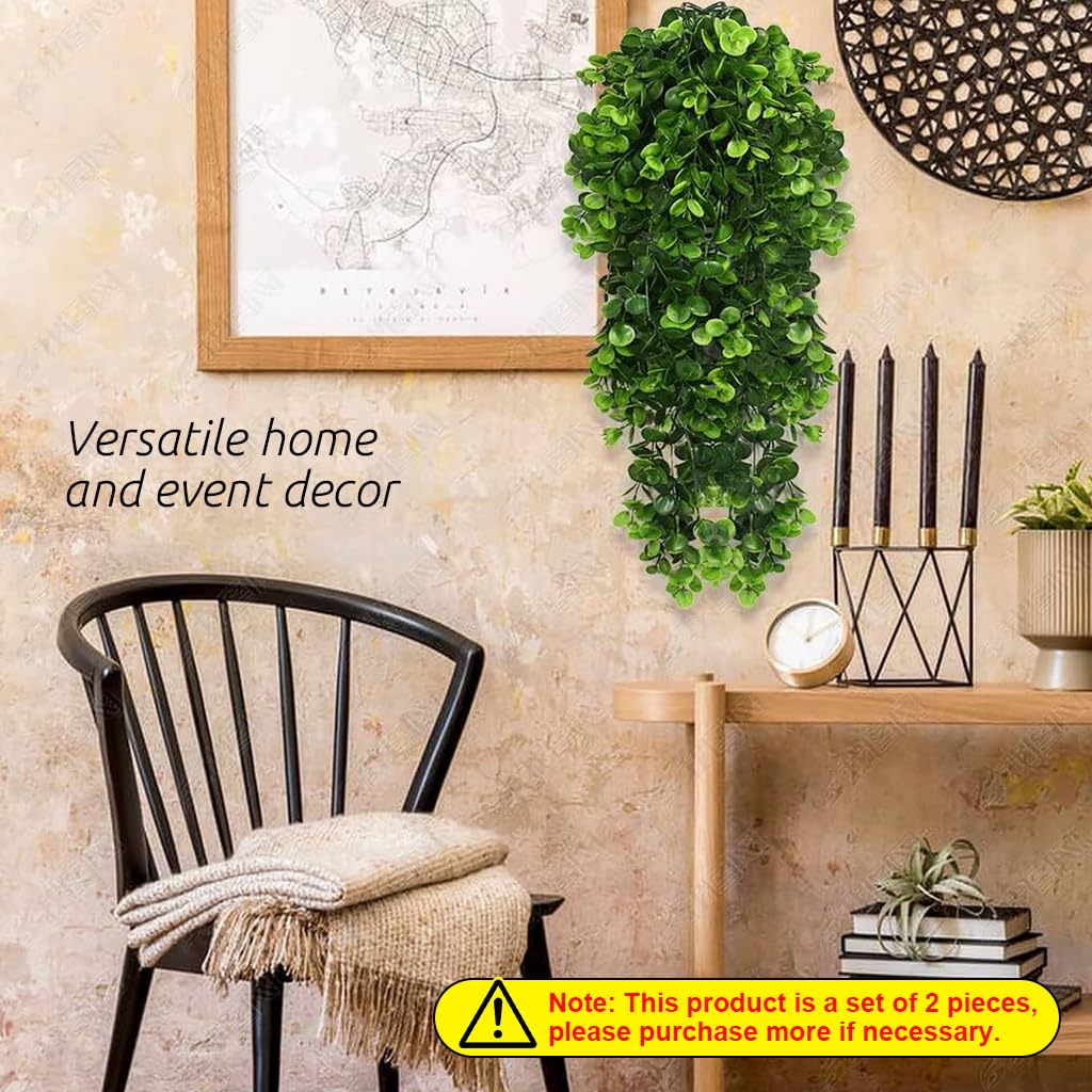 Supvox Artificial Hanging Eucalyptus Vine for Home and Garden Decor with 31.4 in Plastic Leaves | Realistic Evergreen Look