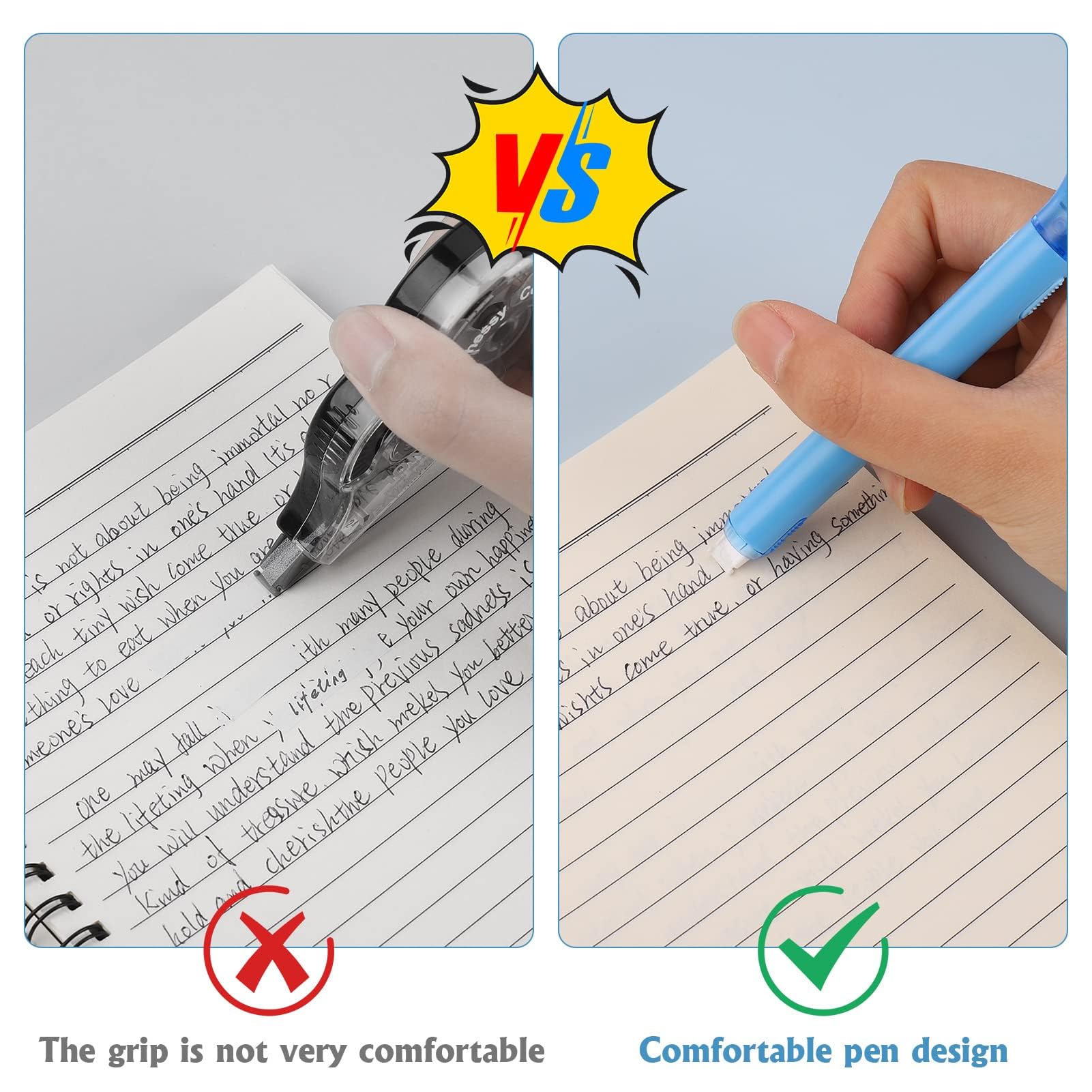 ZIBUYU Correction Tape for School and Office with Bonus Refill | Smooth Blue Design