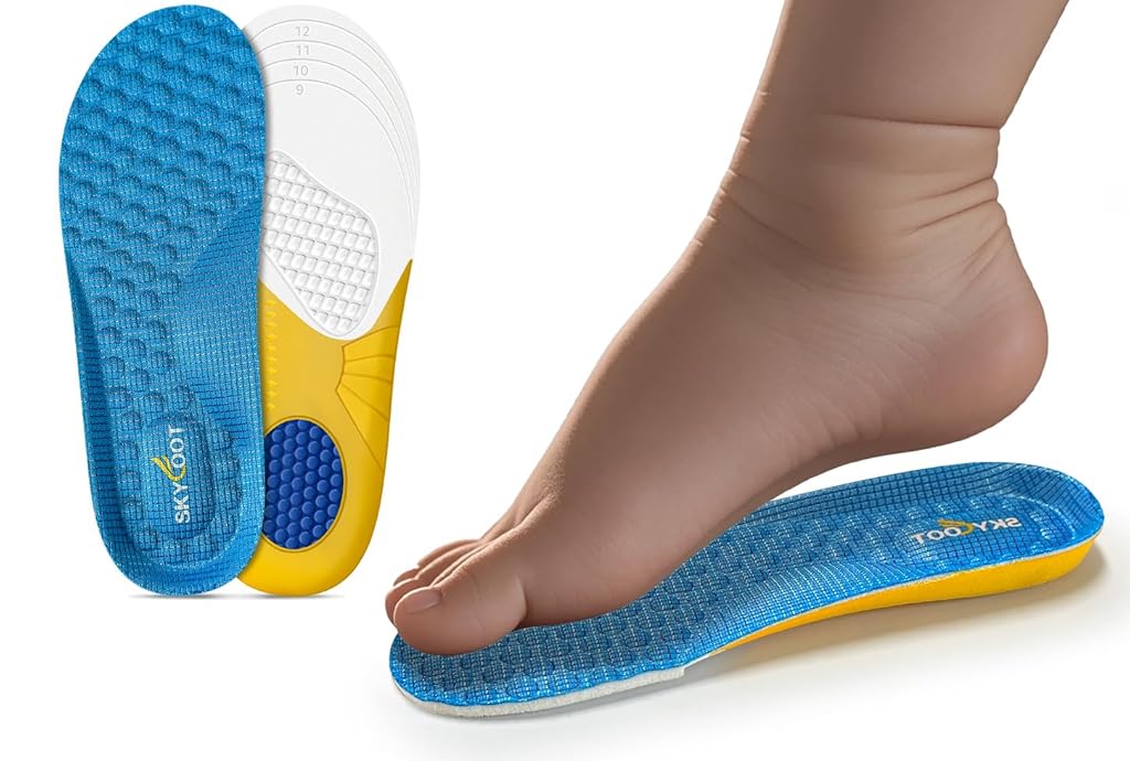 HANNEA® Shoe Insoles for Kids Worn Down Inserts Replacement, Comfy, Breathable, Cut to Fit Sturdy Shoe Soles for Child