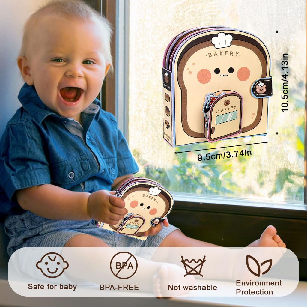 SNOWIE SOFT DIY Paper Quiet Book for Kids featuring Cute Bakery Scene and Safe Materials | Hands-On Motor Skill Activity