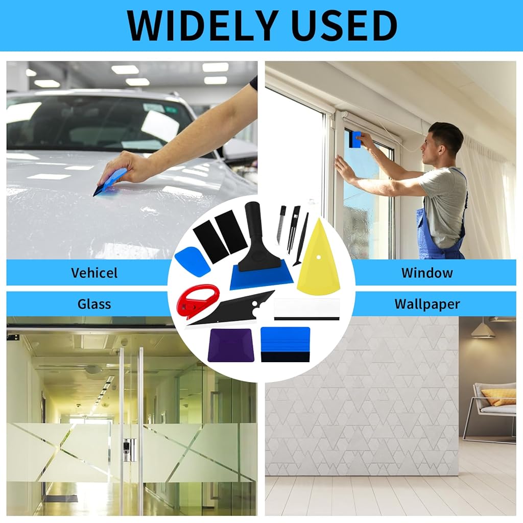 STHIRA® 12 Pcs Premium Car Window Film Tint Tool Kit, High-Quality Vechile Application, Squeegee for Vinyl Wrap, Scraper Tool, Essential Tinting Wrapping Tools for DIY and Professional Use