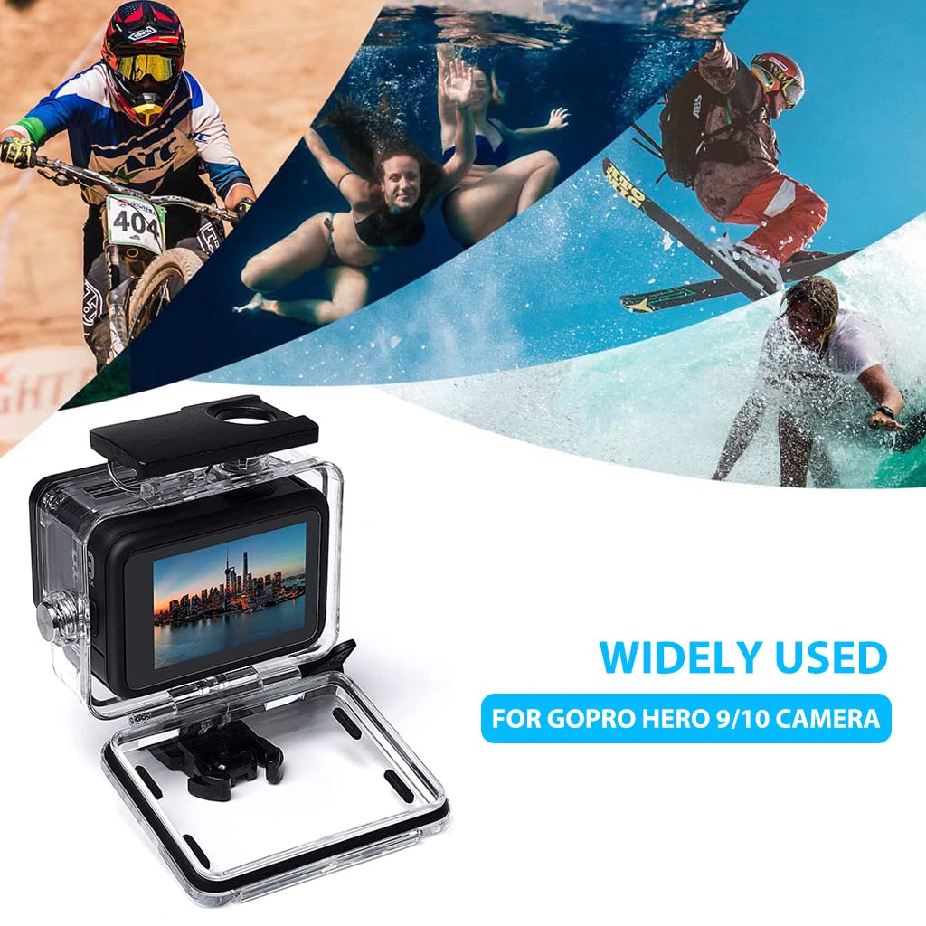 ZIBUYU Gopro Accessories Kit Transparent Waterproof Case Silicone Case for GoPro Hero 11/Hero 10/Hero 9 with Tempered Glass Protector for Camera Lens & Touch Screen, Underwater Protective Housing Case