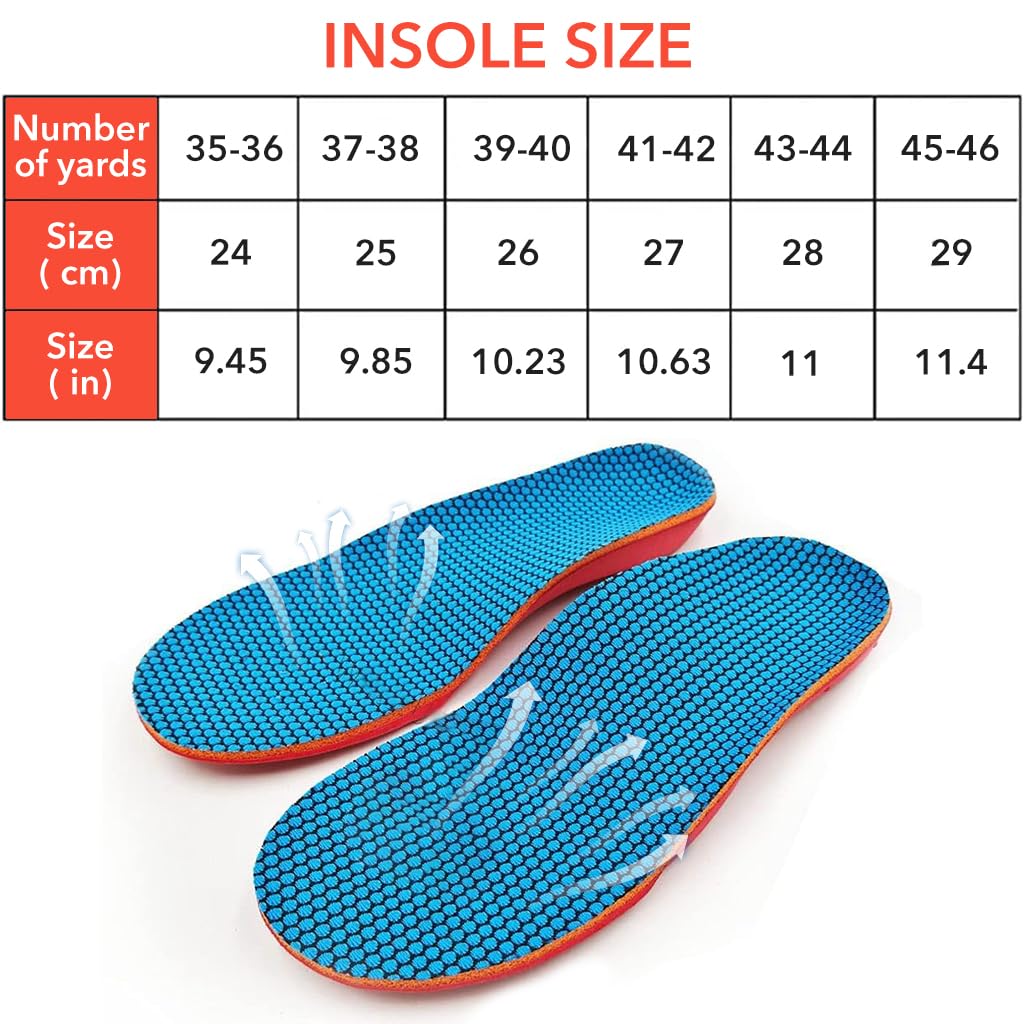 Optifit Insoles for Shoes with Ergonomic Cushion Design and Breathable EVA Material | Fits Size 7-8
