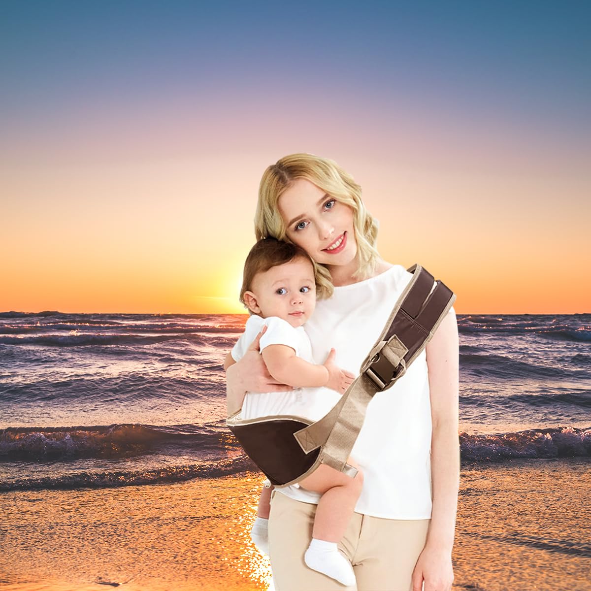 SNOWIE SOFT Ergonomic Baby Carrier for 3–36M Up to 15KG with Zipper Storage & Cross Body Design