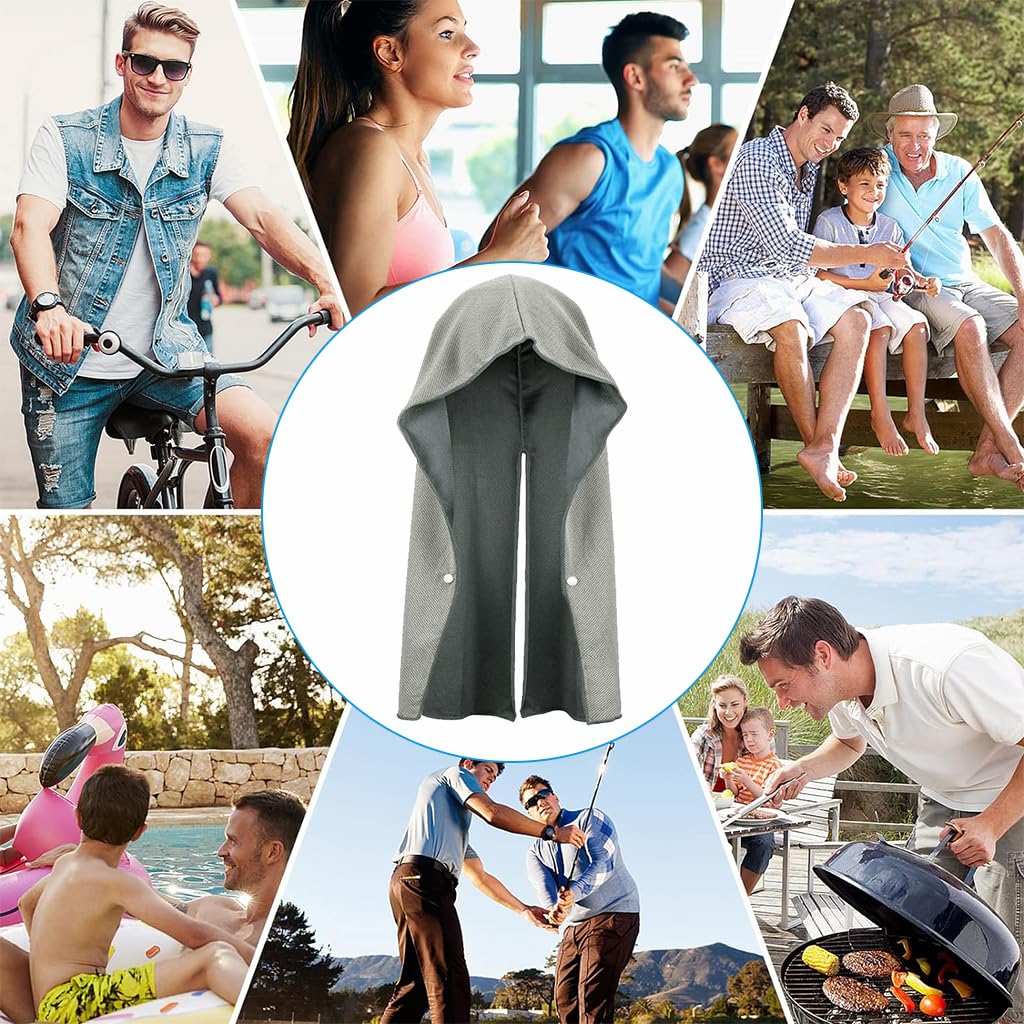 Proberos® Cooling Hoodie Towels, Absorbent & Quick Drying Sweat Towel Wraps for Neck and Face, Long-Lasting Cooling and Sun Protection in Hot Weather