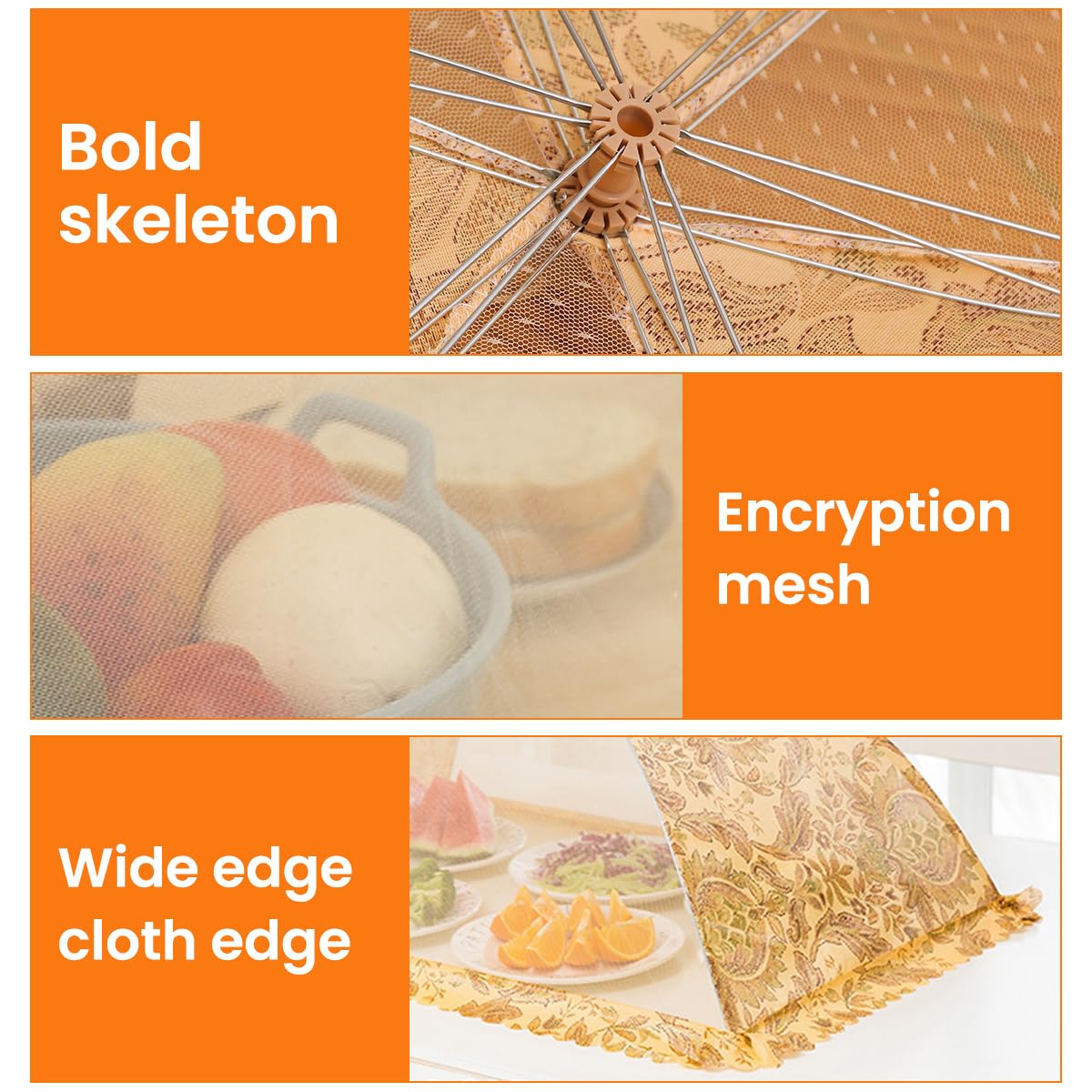 Supvox Food Cover for Kitchen and Picnic with Pop Up Mesh Design 19.69x27.56 in | Keeps Food Fresh