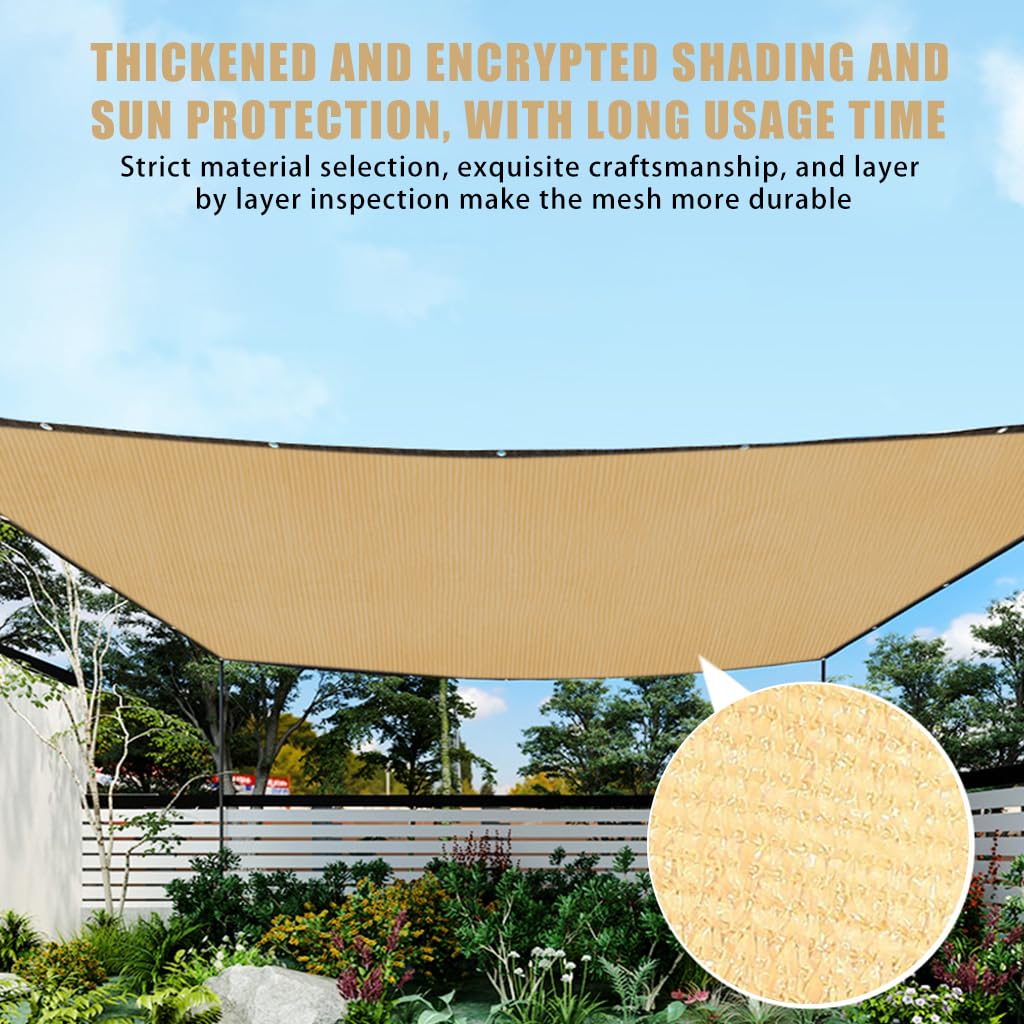 HASTHIP Garden Shade Cloth for Patio and Car Parking featuring 9.8 ft HDPE Fabric with 16 Copper Eyelets | UV Protection Sun Shade Net