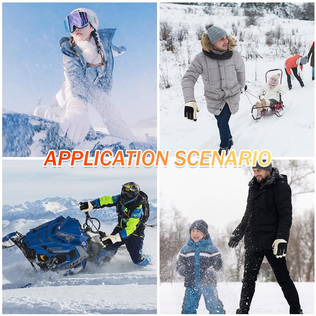 Gustave Winter Gloves with 31 cm Length and Anti Slip PU Palm for Men & Women | Touchscreen Fleece Lining