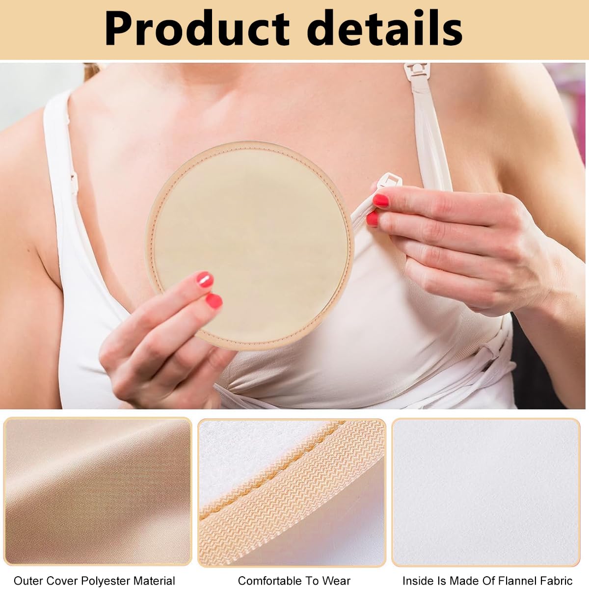 HANNEA Castor Oil Pack for Breast 4Pcs Reusable Soft Flannel Pads for Comfort | Nursing Use