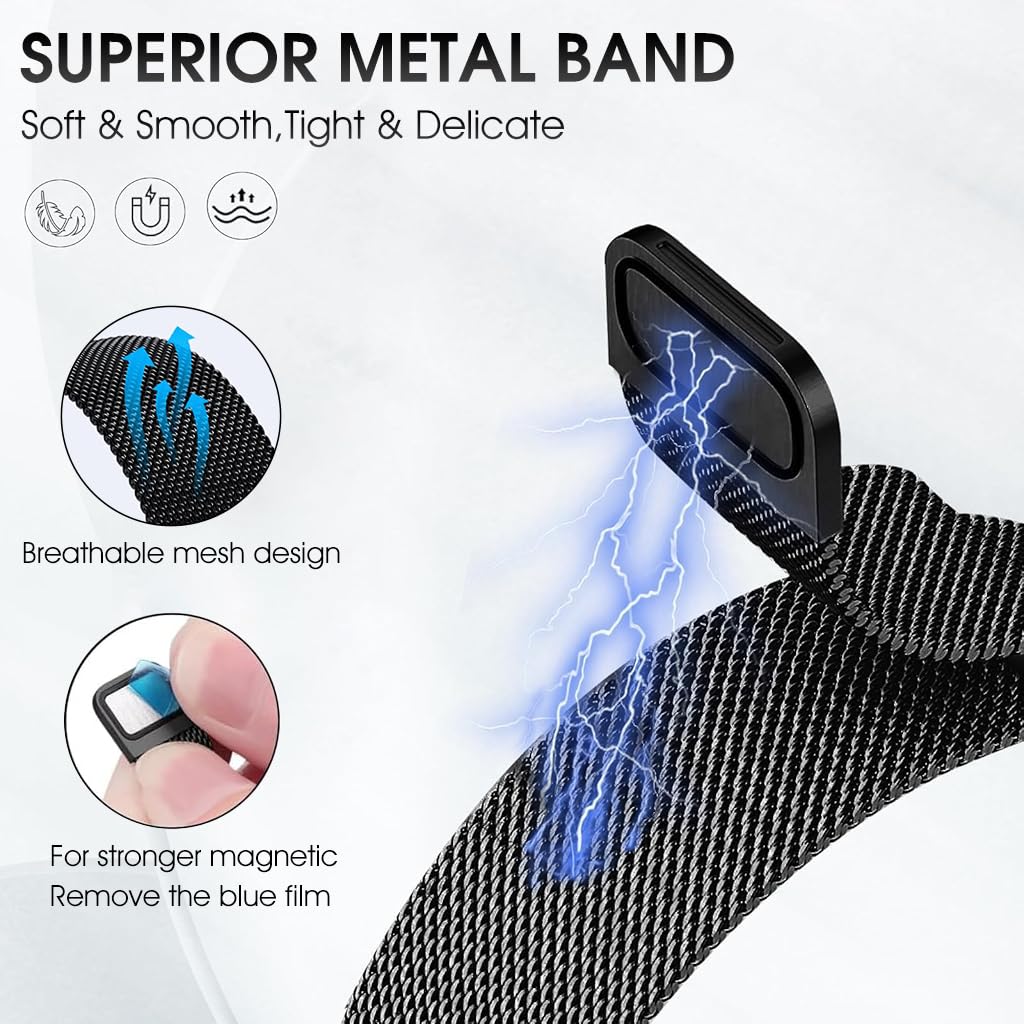 ZORBES Stainless Steel Mesh Magnetic Watch Band for Samsung Galaxy Watch7 Ultra 47mm featuring Adjustable Magnetic Clasp | Unisex Fashion Strap