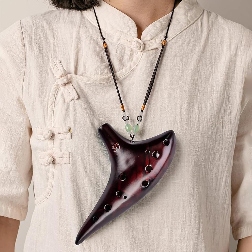 PATPAT Zelda Ocarina 12 Hole Alto C Music Instrument with Triforce Symbol | Ceramic Gift for Fans