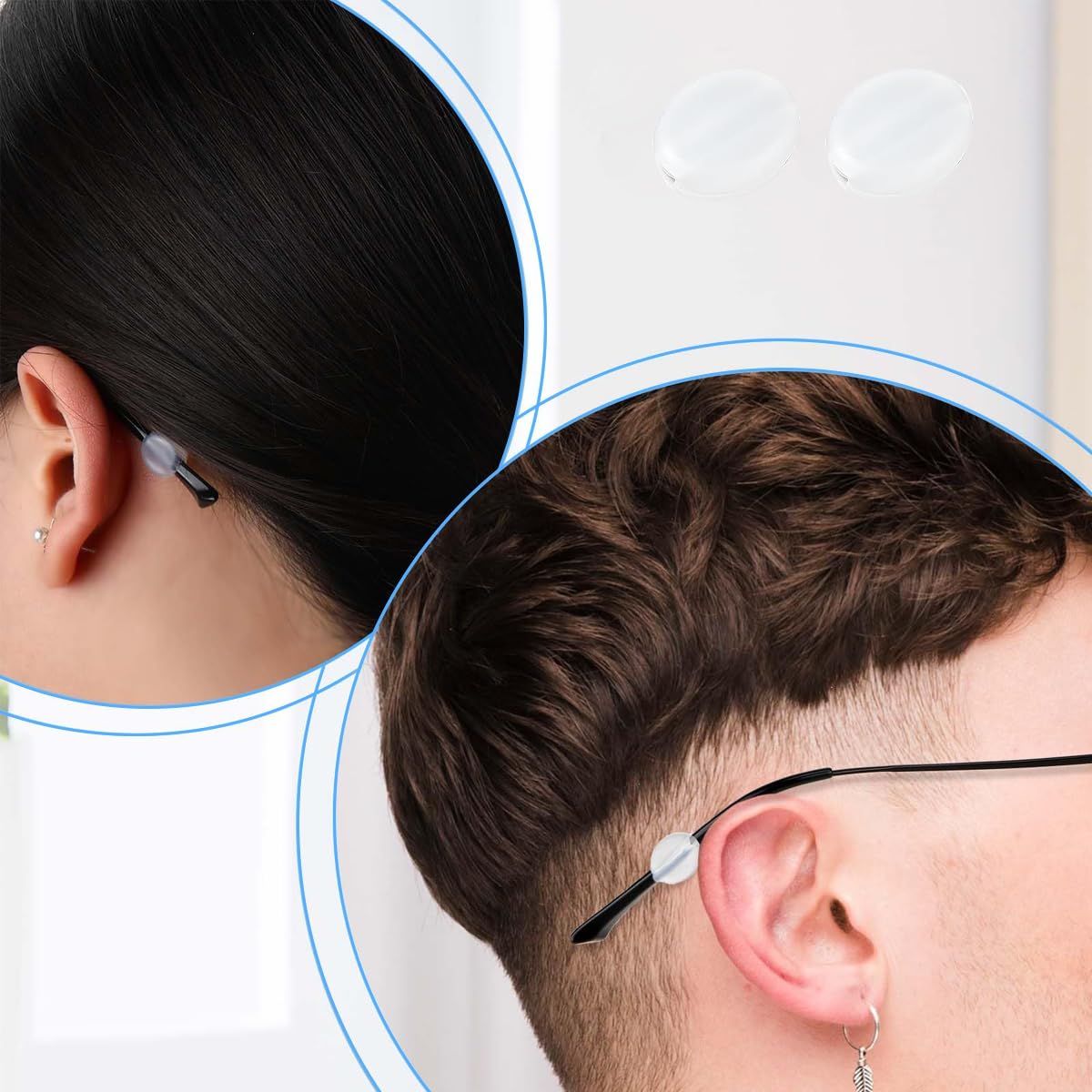 HASTHIP Specs Holder Strap Holder for Eyeglasses with Slide In Grippers 10 Pairs Black and White