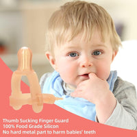 SNOWIE SOFT® Thumb Sucking Stop Thumb Guard for Baby Thumb Sucking Food Grade Silicone Baby Teether Thumb Guards for Hands Treatment Kit for 3-24 Months Baby, Adjustable Wrist Size Max for 1.95"-1.5"