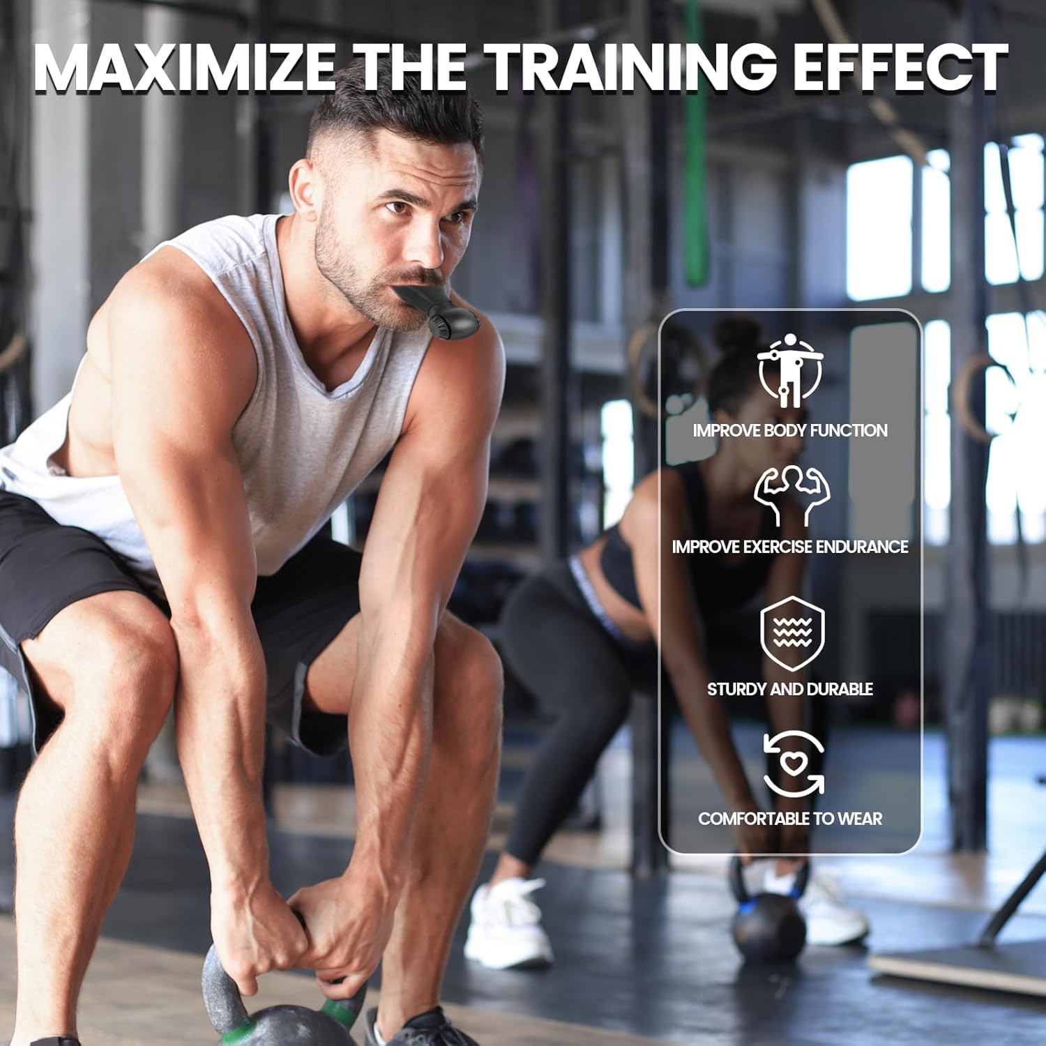 Proberos Breathing Trainer for Lung Exercise and Fitness with Dual Resistance Knobs | Black