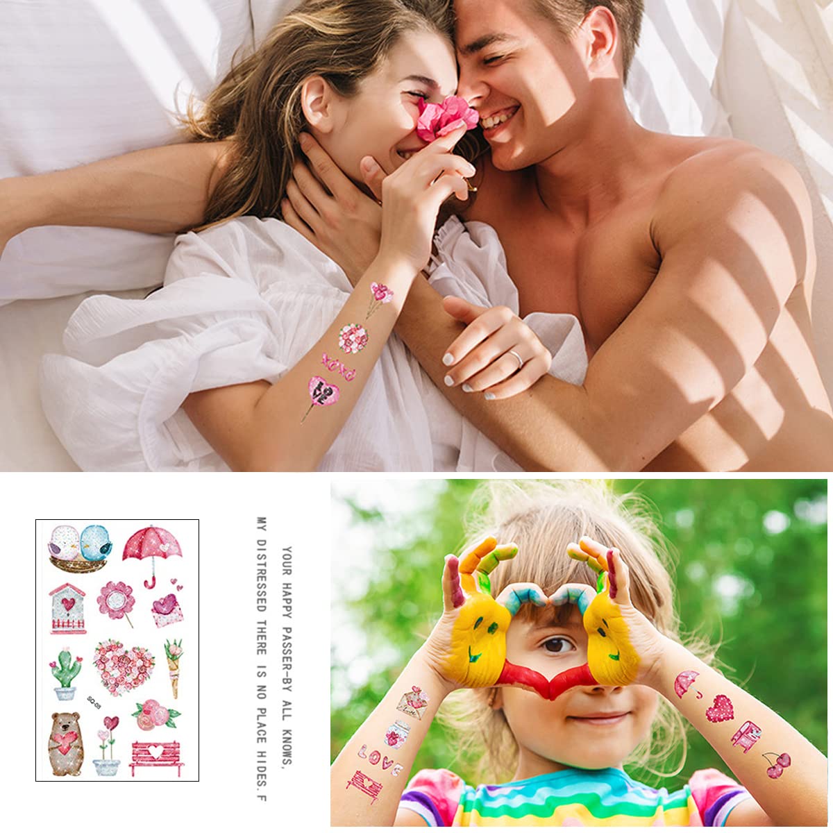 MAYCREATE Temporary Tattoo Stickers for Parties with 10 Sheets Waterproof Design | DIY Body Art