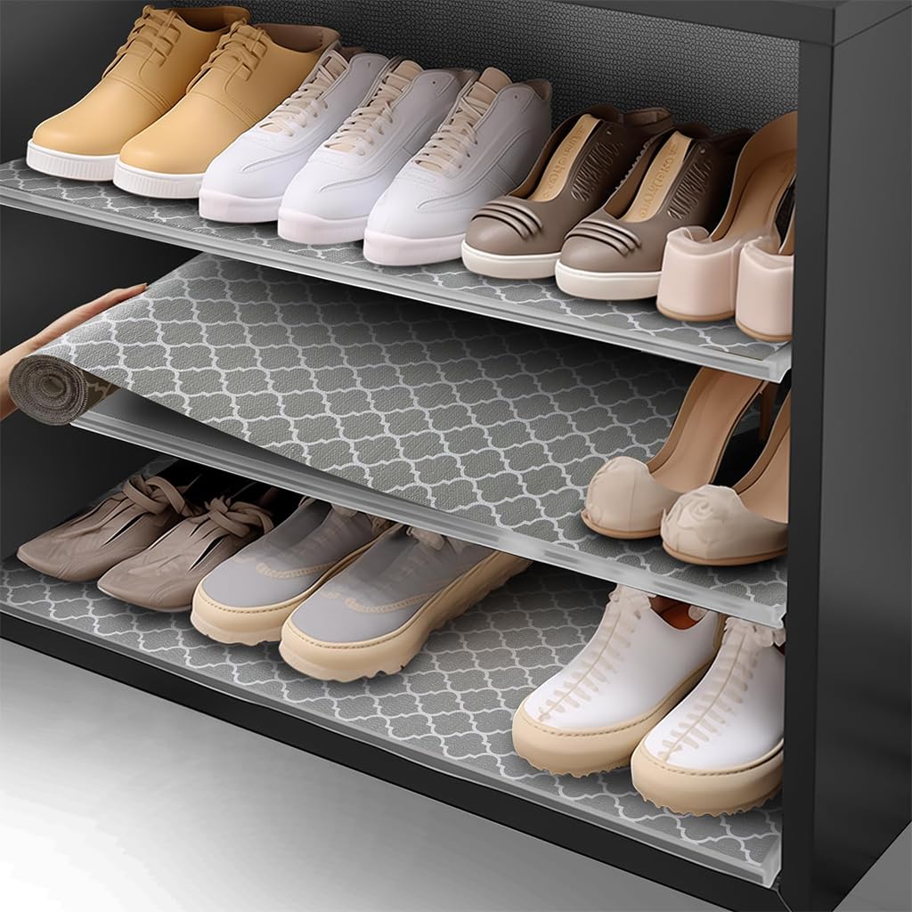 HASTHIP Cabinet Liner Mat for Shelves and Drawers with Trim to Fit 45cm x 300cm PVC Waterproof Grey