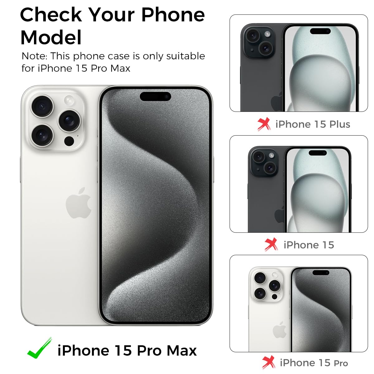 ZORBES Phone Case for iPhone 15 Pro Max with 2 Card Holder and 2mm Lens Protector | Clear Soft TPU Cover