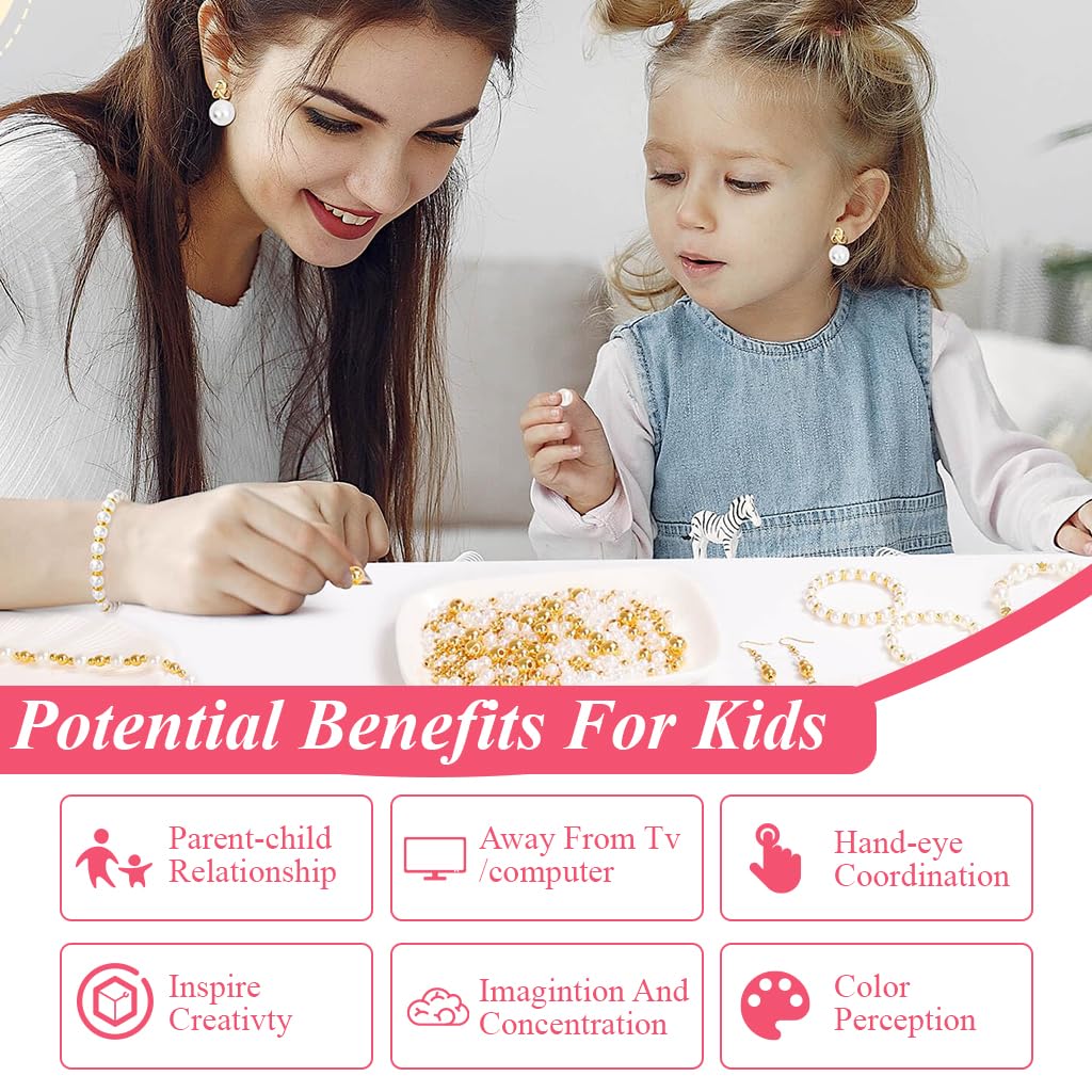 PATPAT DIY Bracelet Necklace Making Beads Kit with 720 pcs Mermaid Charms and Storage Box for Kids and Adults