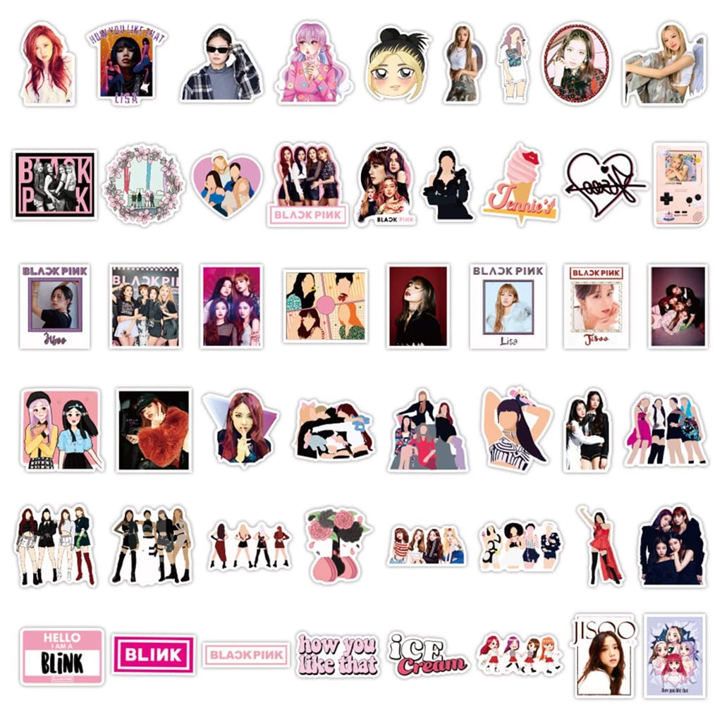 HASTHIP® 100Pcs Blackpink Sticker Figures Set - Cool Fashionable Decorative Stickers for Sketchbook, Music Album, Laptop, and More! Perfect Gift for Blackpink Fans