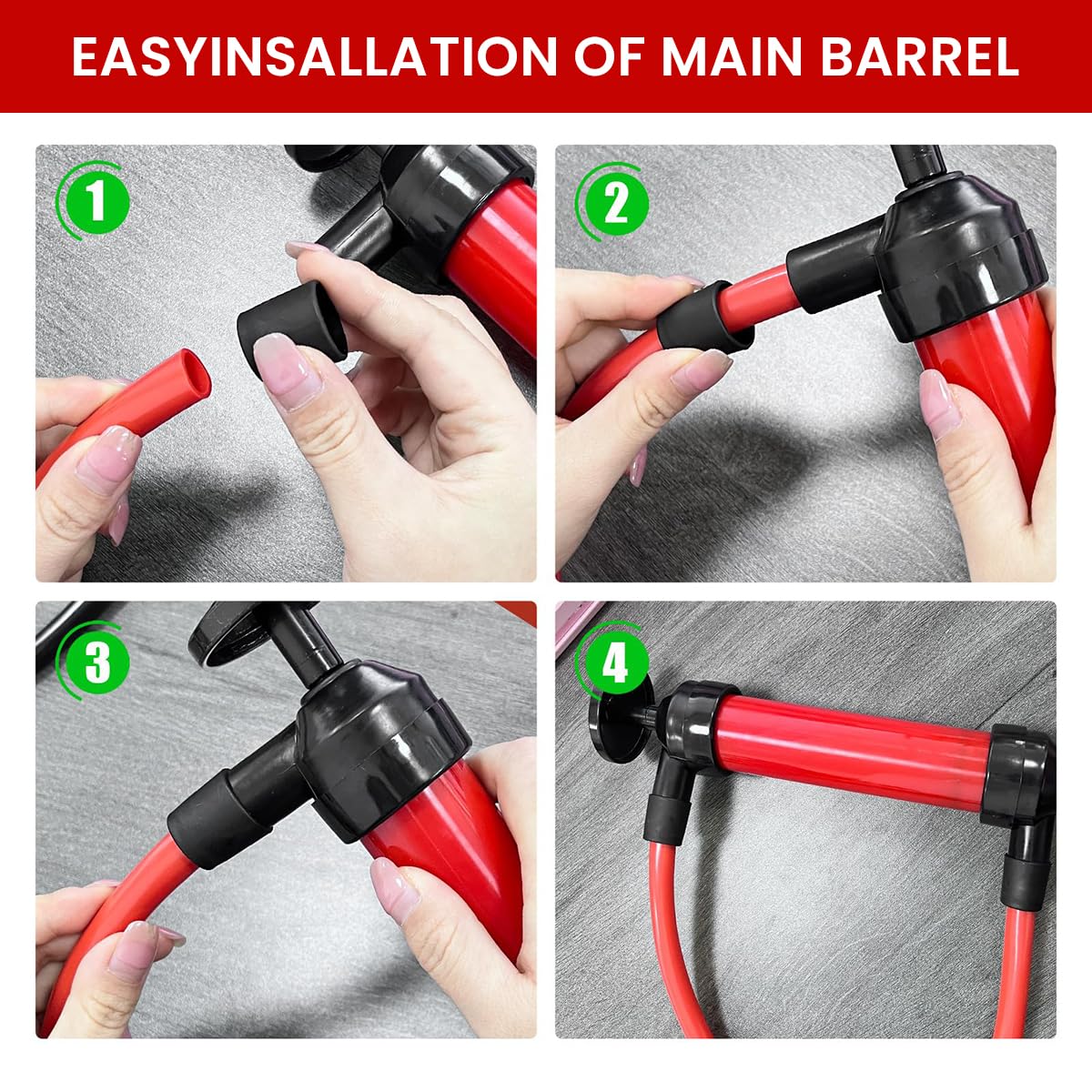 STHIRA Fuel Pump 2 in 1 Manual Air and Fuel Injector with Interchangeable Hoses | Includes Adapters and Nozzle