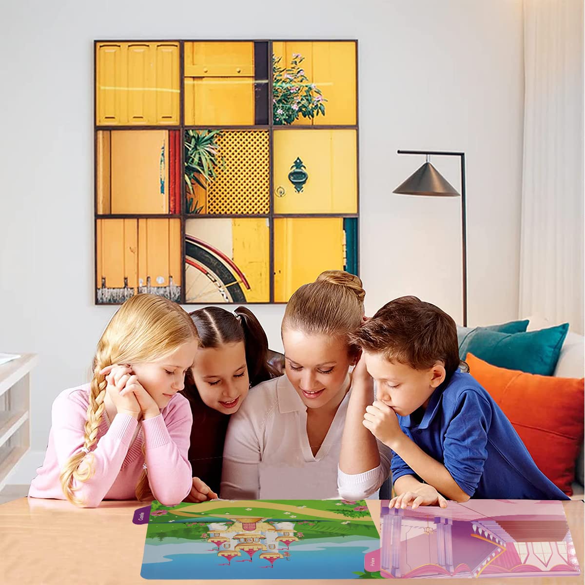 PATPAT Montessori Busy Book for Kids with 35 Reusable PVC Stickers and Portable Handle | Creative Travel Toy for Girls 3+ Years