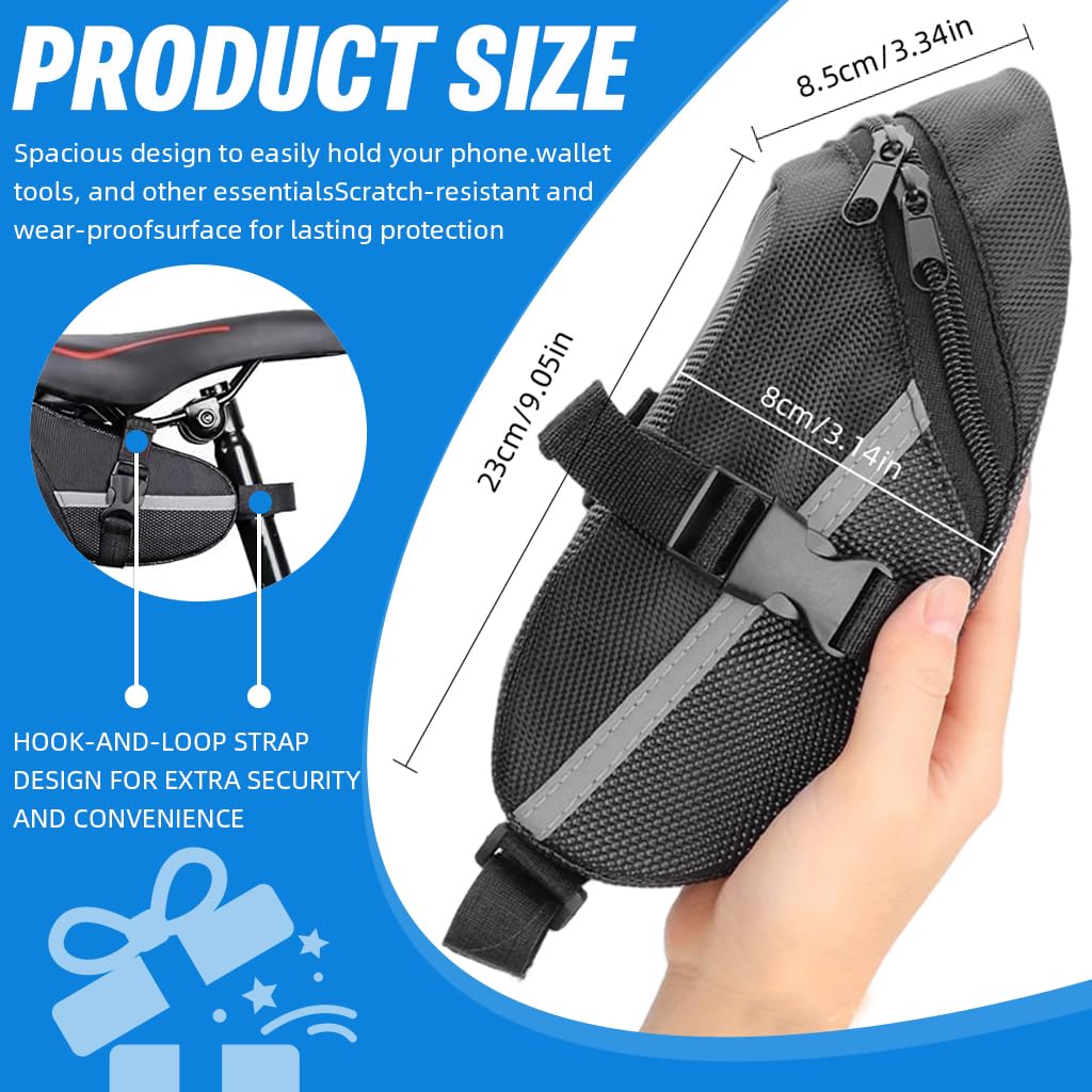 Proberos Bicycle Storage Bag for Under Saddle with 1 L Capacity and Quick Release Mount | 600D Oxford Waterproof Design