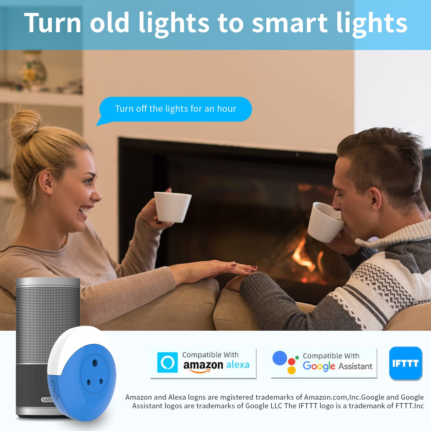 ZORBES Smart Plug for WiFi Control with 6000K RGB Night Light & Alexa Support | Timer Function