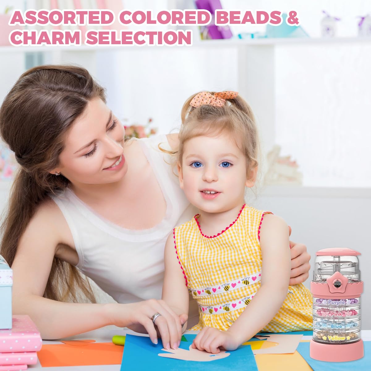 PATPAT DIY Beaded Bracelet Making Set with Four Layer Storage and Assorted Beads for Kids | Jewelry Craft Toy for Girls