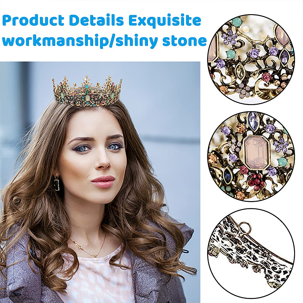 PALAY Women’s Crown for Costume Parties featuring Baroque Rhinestone Design 2.3 in Height