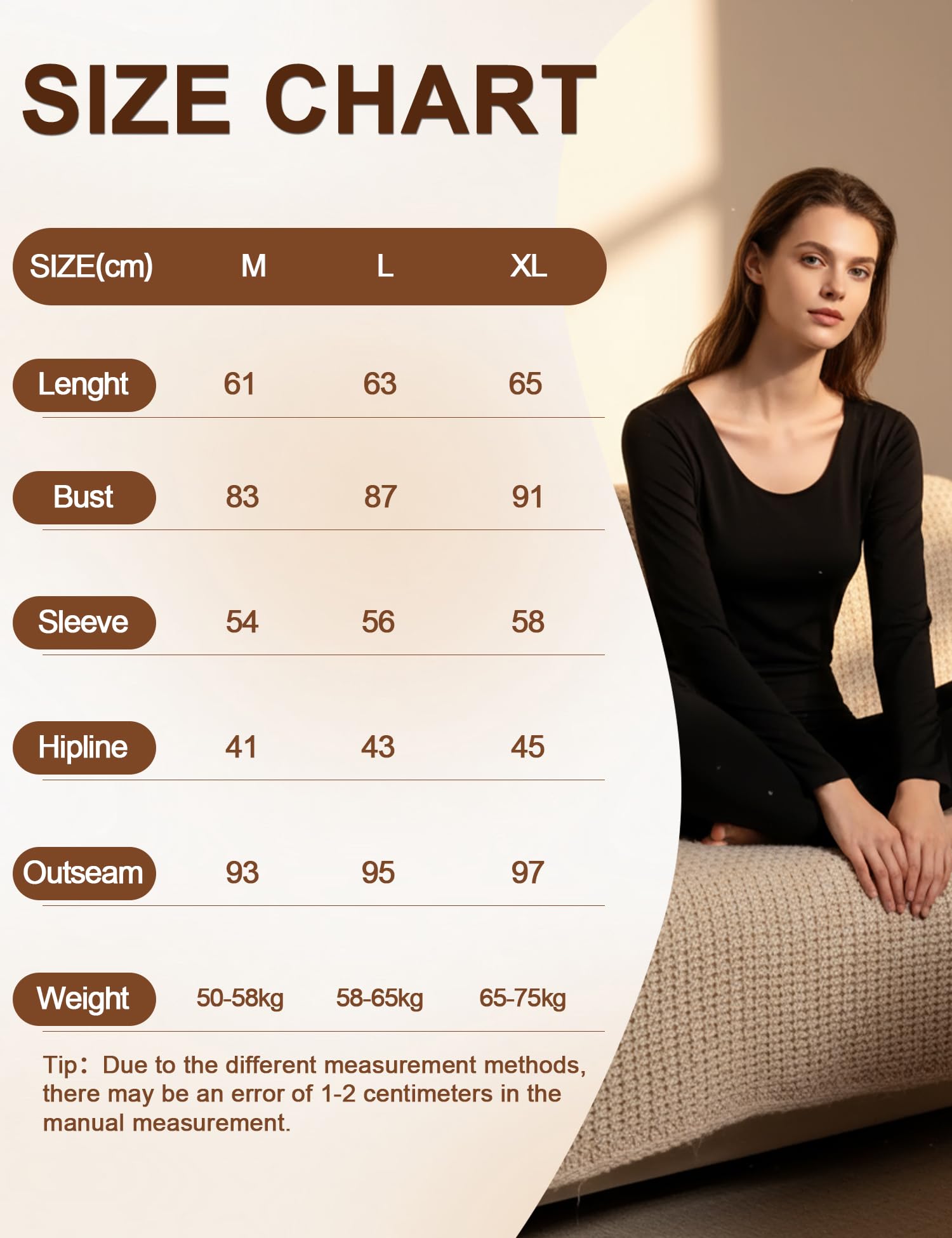 Venzina Women's Thermal Underwear Set for Cold Weather with Double-Sided Fleece | Seamless Ultra Soft Base Layer