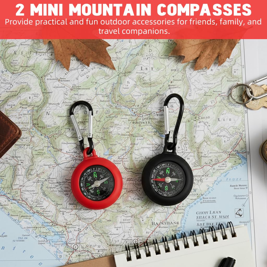 Proberos Outdoor Wristwatch Compass for Hiking and Camping with HD Alloy Dial and Adjustable Silicone Band
