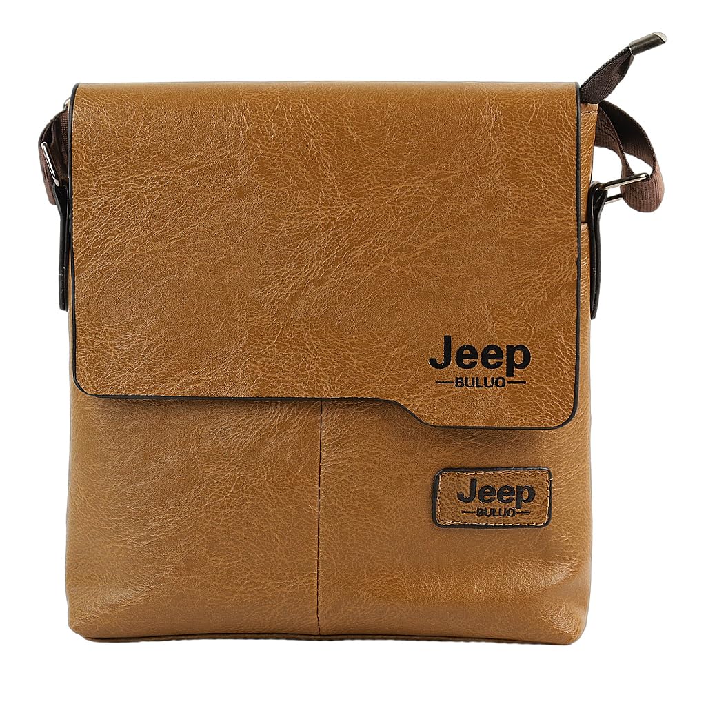 GUSTAVE Sling Bag for Men with Adjustable Strap and 24x5x27cm Capacity | PU Leather Brown