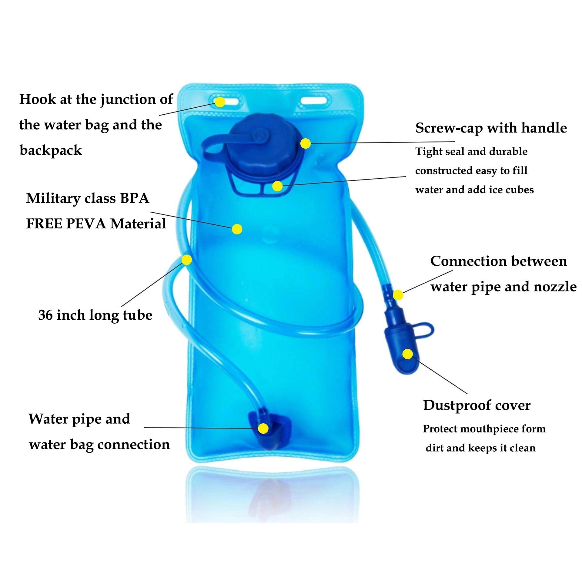 PROBEROS Hydration Bladder for Hiking and Cycling with Leakproof Bite Valve | 13.8 x 6.8 in Blue 3 PCS