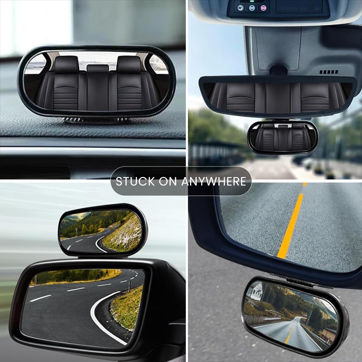 STHIRA Blind Spot Mirror for Car featuring 360° Fine Adjusting and Strong Backing Glue | 2PCS