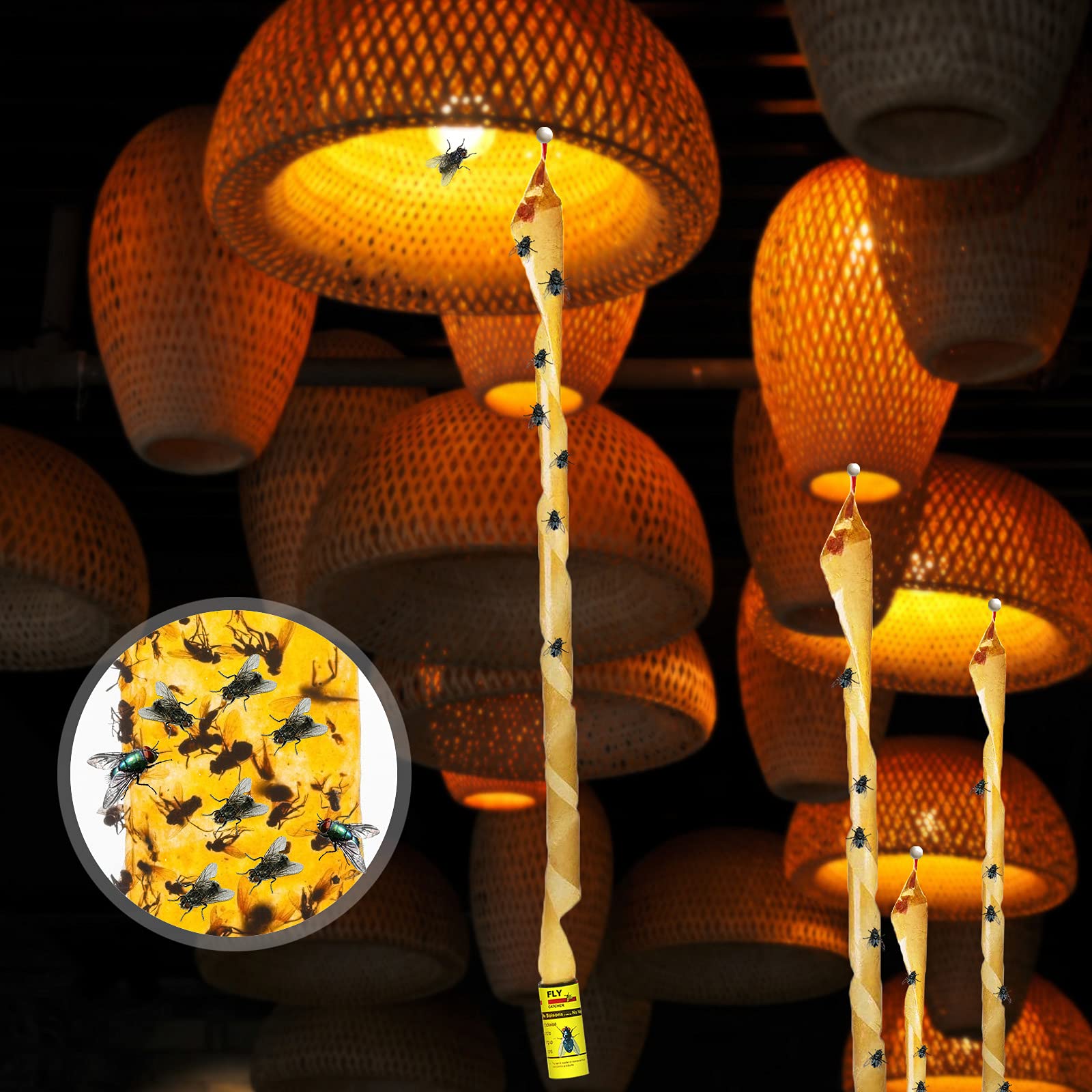 Supvox Fly Trap Kit for Garden and Indoor Use featuring 48PCS Ultra Sticky Yellow Traps